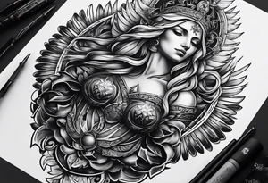 idea of pain for glory in life, discipline and catholic religion. Tattoo on the back tattoo idea