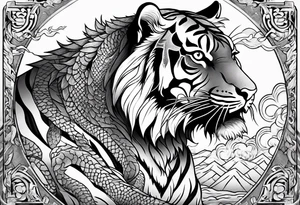 tiger , dragon tattoo idea