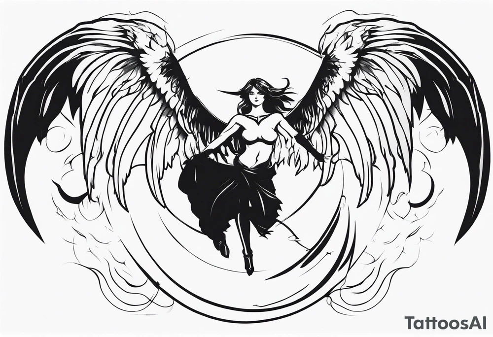 demonic fallen angel tattoo idea