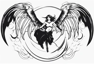 demonic fallen angel tattoo idea