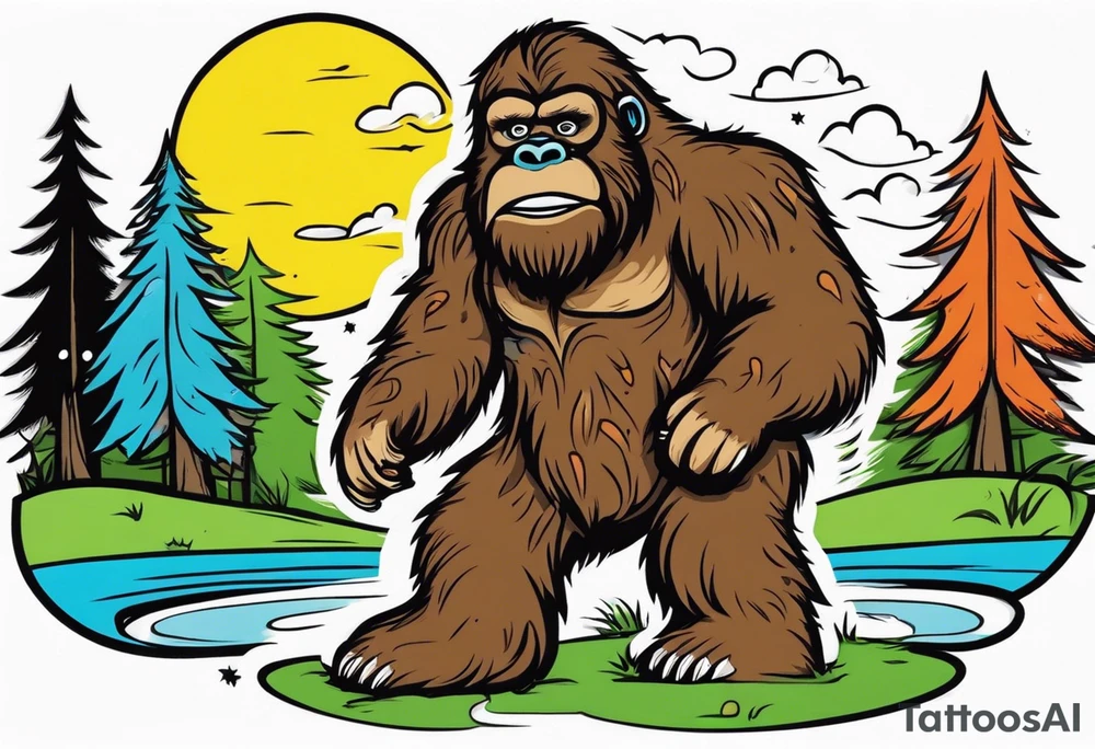 depressed bigfoot tattoo idea