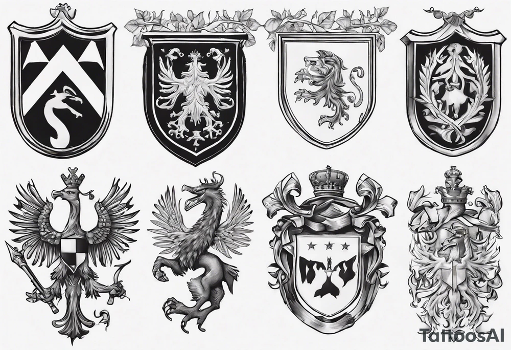 realistic slovenian coat of arms tattoo idea