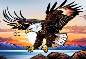 eagle landing tattoo idea