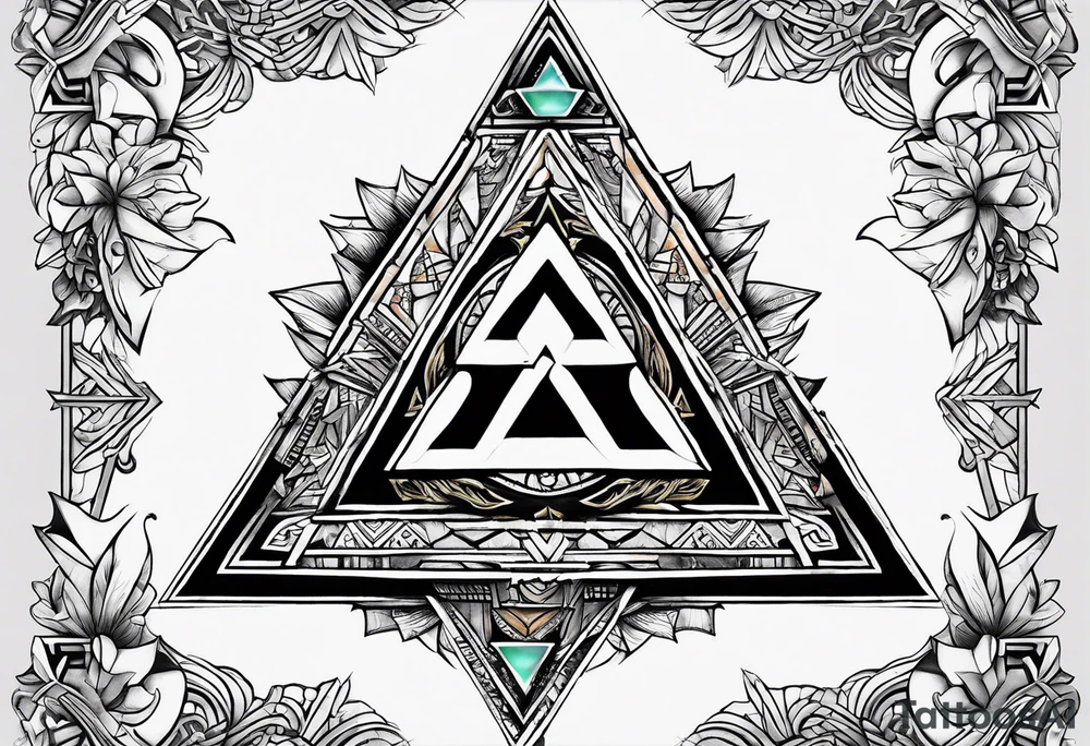 Triforce from the Zelda series highlighting courage strength and wisdom with a woman’s touch tattoo idea