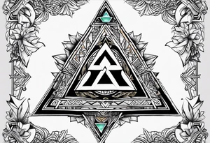 Triforce from the Zelda series highlighting courage strength and wisdom with a woman’s touch tattoo idea