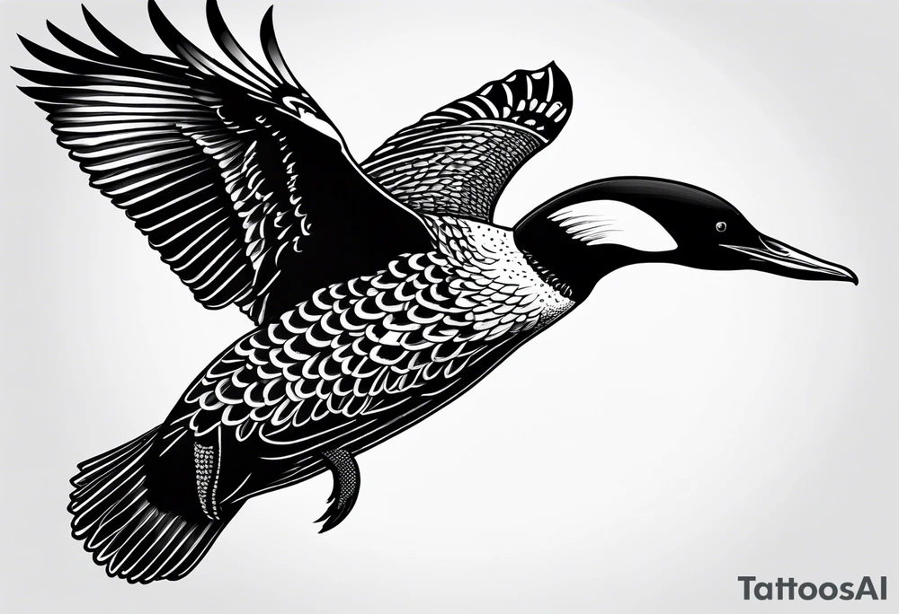 Loon flying tattoo idea