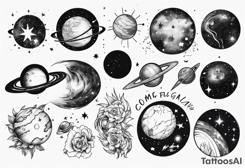 cosmos planet galaxy tattoo idea