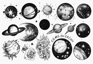 cosmos planet galaxy tattoo idea