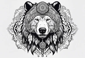 Snow bear shaman tattoo idea