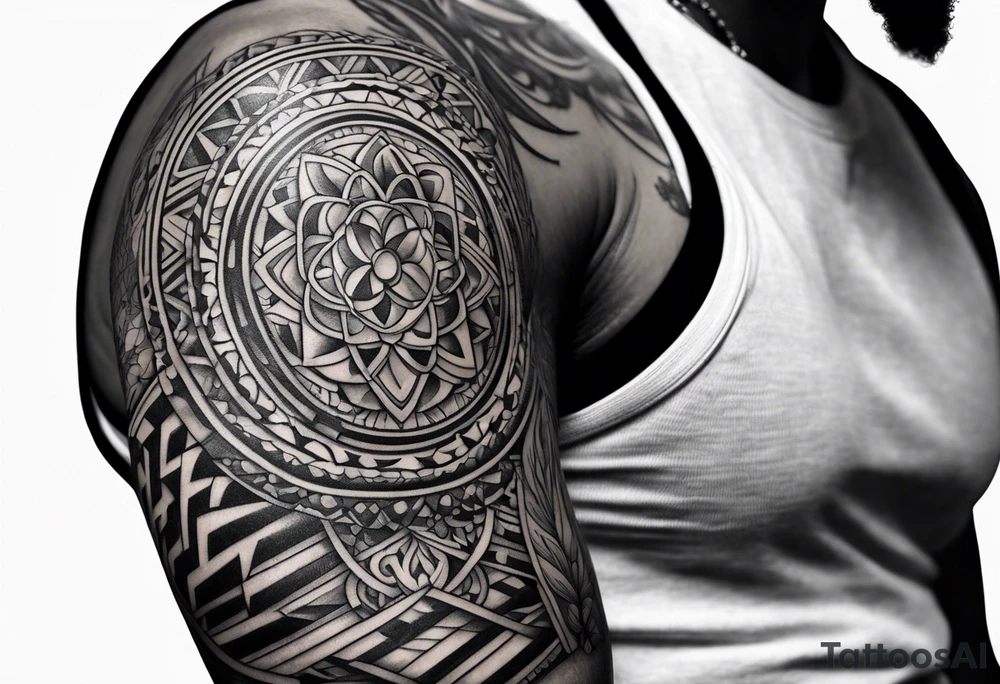 A half sleeve tattoo combining a mixture of African-American, Irish, and Scottish cultures. tattoo idea