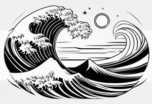 Simple wave tattoo idea