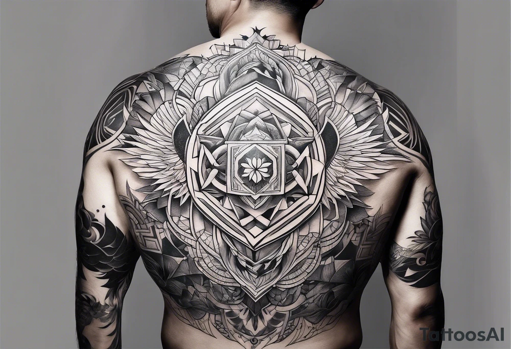 back tattoo covering the whole back drawing tattoo idea