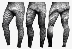 Honeycomb ocean full leg sleeve male tattoo idea