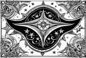 Manta ray nautical star tattoo idea