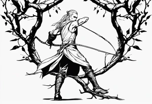 Legolas standing on a branch tattoo idea