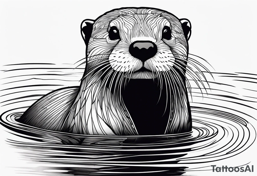 Otter swimming tattoo idea