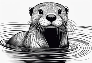 Otter swimming tattoo idea