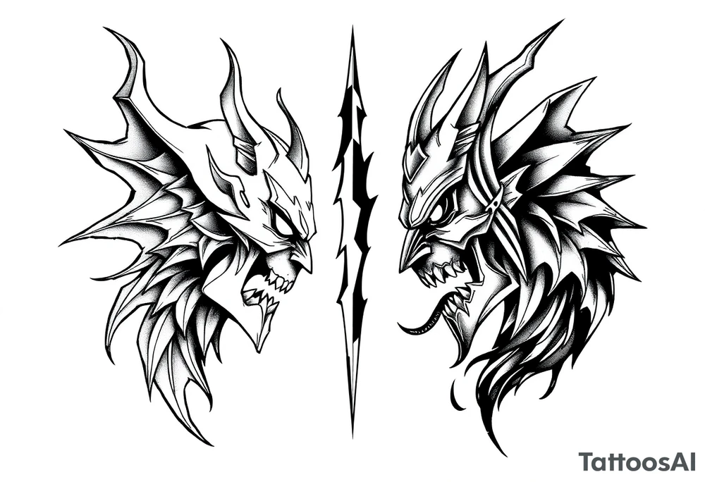 good vs evil tattoo idea