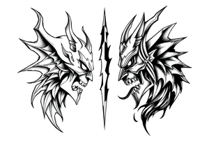 good vs evil tattoo idea