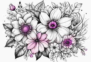 Bright, colorful, lots of pinks and purples flower arm tattoo tattoo idea