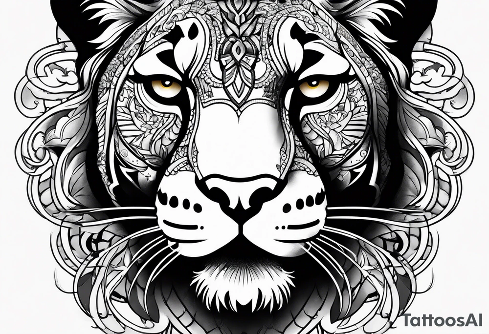 Old school panther tattoo idea