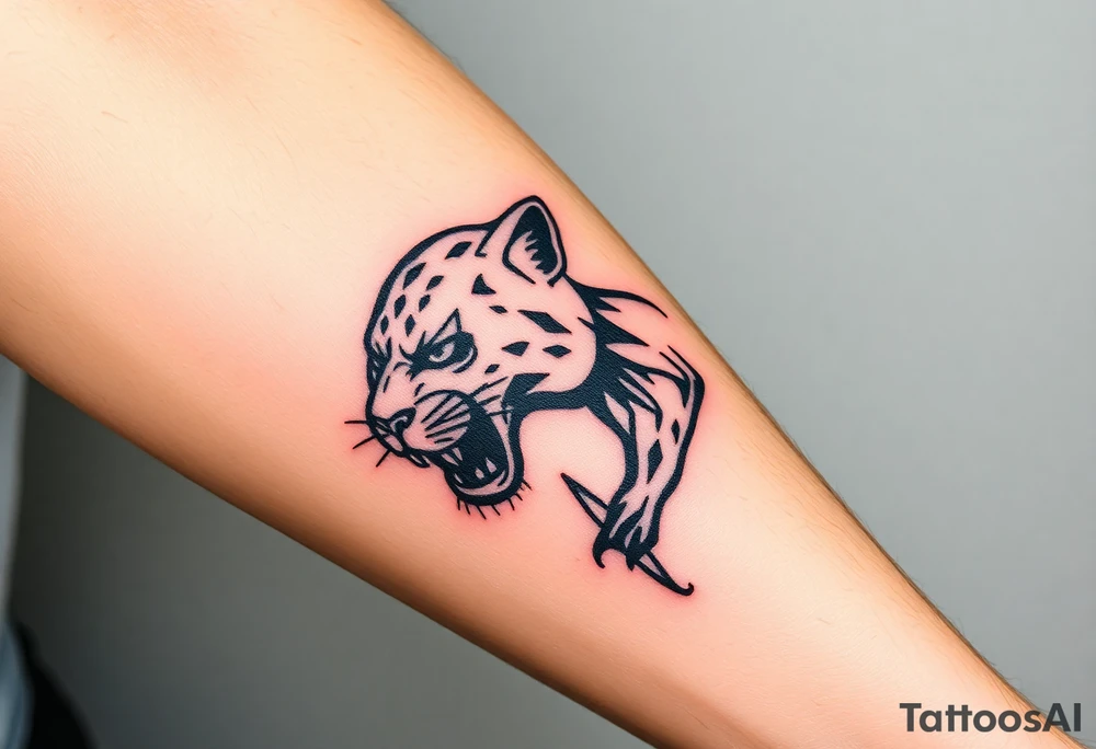 A Christian inspired tattoo with a black panther tattoo idea