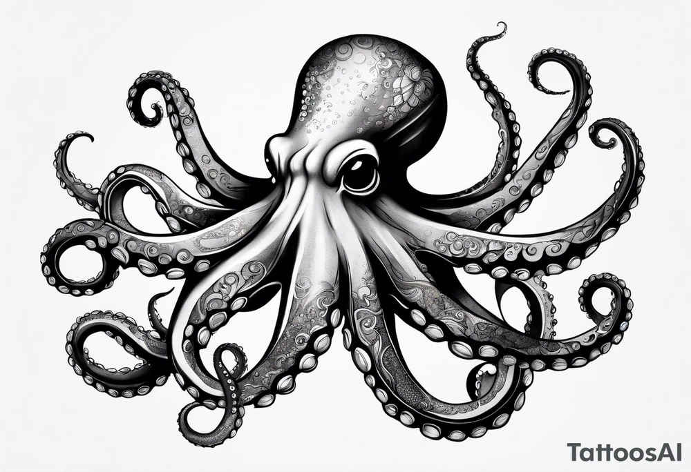 Octopus happy tattoo idea