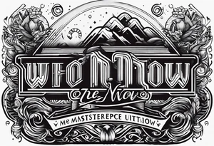 The words "Why not now?" are surrounded by pixels in a retro wave style tattoo idea