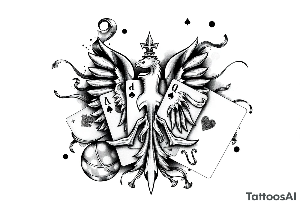 Poland symbol and poker cards Add casino money to it. tattoo idea