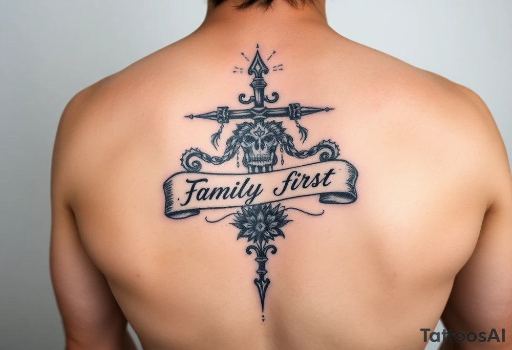 A symbol of strength, “family first”, mortality, resilience, and mental health healing tattoo idea