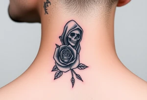 rose and grim reaper tattoo idea