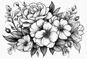 Épaule fleurs tattoo idea