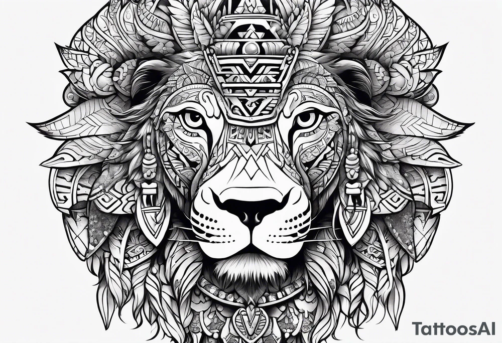 Aztec animal tattoo idea