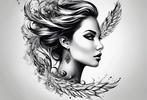 Like a phoenix rising from ashes, a woman who's has been through pain and now finding her strength tattoo idea