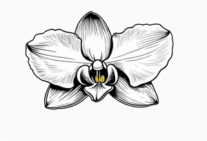 Orquídea olho de boca com flores da primavera tattoo idea