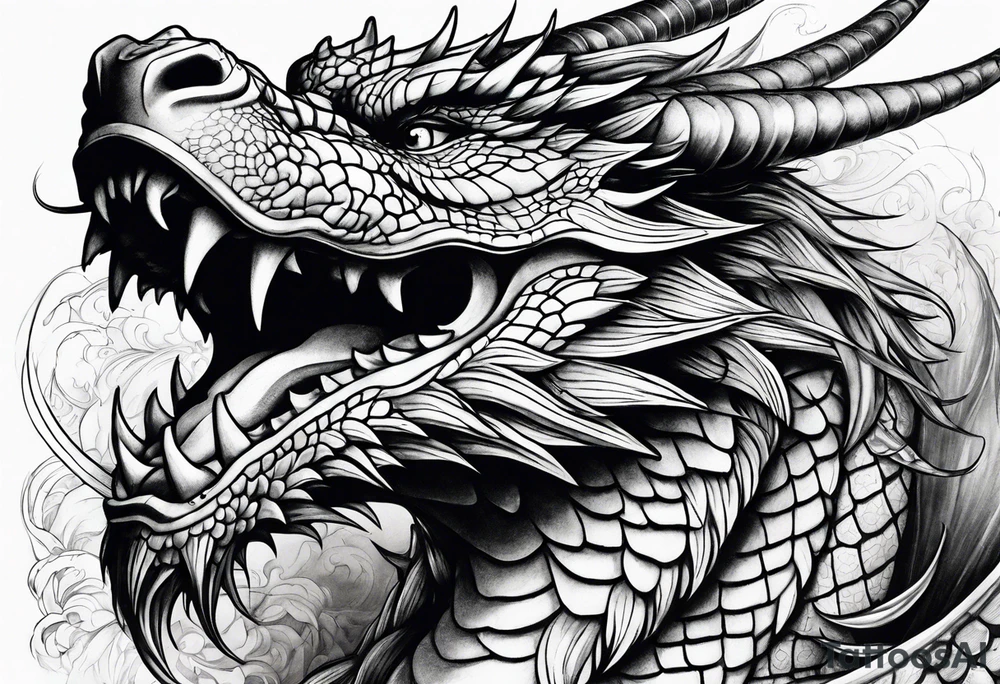 roaring dragons tattoo idea
