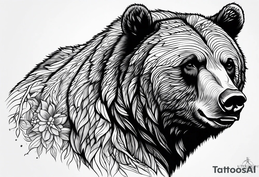 Strong Grizzly Bear tattoo idea