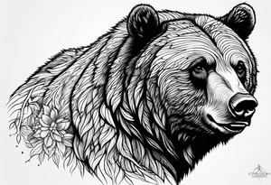 Strong Grizzly Bear tattoo idea