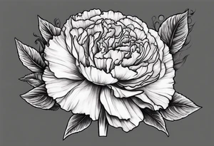 carnation and full moon tattoo idea
