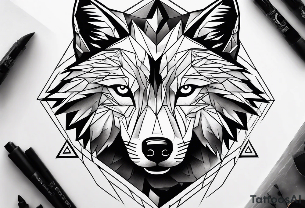 Mountains, wolf eyes underneath tattoo idea