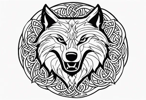 Angry celtic wolf tattoo idea