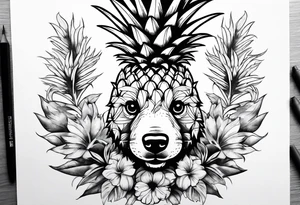 Cute Pineapple bear tattoo idea