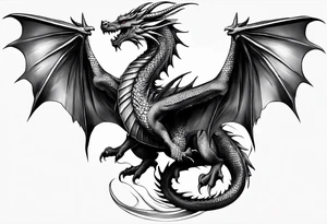Dragon wings of various elements tattoo idea