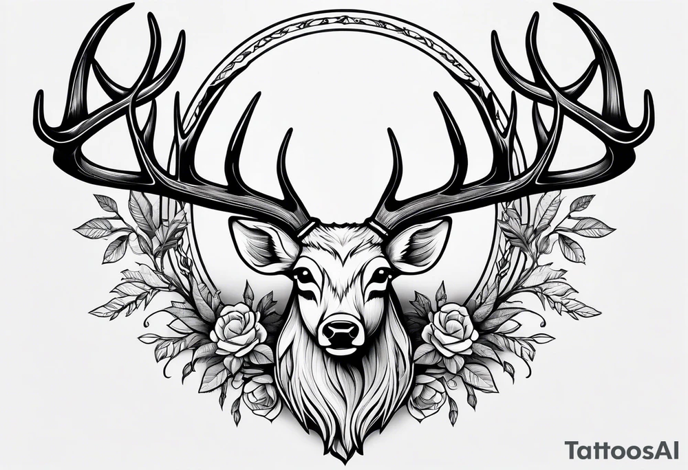 Deer antlers tattoo idea