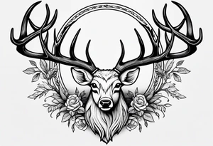 Deer antlers tattoo idea