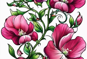sweet peas vine design tattoo idea