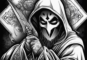Ghostface holding fliers tattoo idea