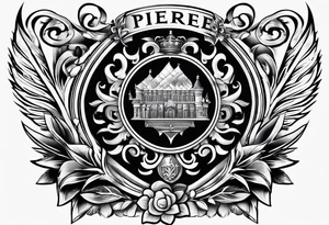 create a family crest for last name Pierre Noel tattoo idea