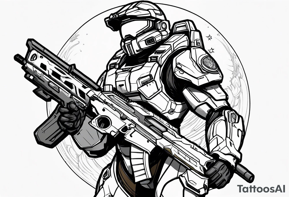 Halo 3 Marine reaching for the sky tattoo idea