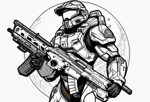 Halo 3 Marine reaching for the sky tattoo idea